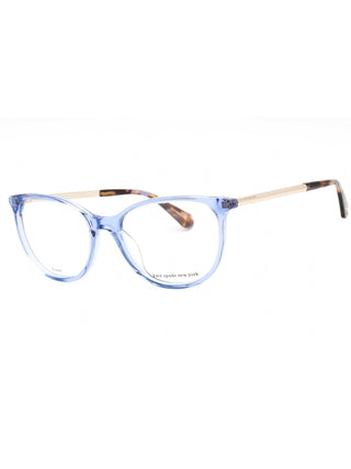 Kate Spade Kimberlee blue oval eyeglasses with clear demo lenses, 52mm frame.