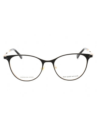 Kate Spade LIDA/G eyeglasses with a black full-rim square frame and subtle gold accents.