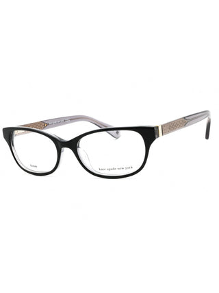Kate Spade Rainey oval eyeglasses in black, with clear demo lenses.