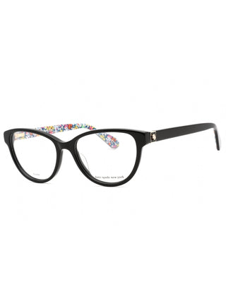 Black Kate Spade TAILYNN eyeglasses with clear demo lenses, 52mm.