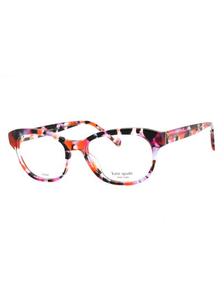 Kate Spade Zelda oval eyeglasses featuring a sleek, lightweight metal frame in a classic gold finish.