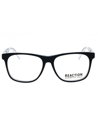 Kenneth Cole Reaction KC0952 eyeglasses featuring a sleek, lightweight black metal frame with rectangular lenses.