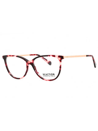 Kenneth Cole Reaction KC0955 oval eyeglasses in bordeaux with clear demo lenses, 53mm.