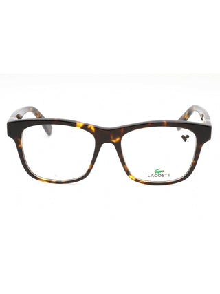 Lacoste L2933 men's black rectangular eyeglasses with metal temples.