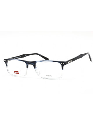 Levi's LV 5020 eyeglasses with blue horn frames, clear lenses, and silver accents.