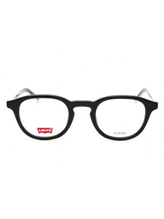 Levi's LV 1029 black rectangular eyeglasses with silver temple accents.