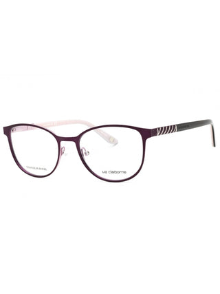 Violet Liz Claiborne L 459 eyeglasses with clear demo lenses, 50-17-135 size.