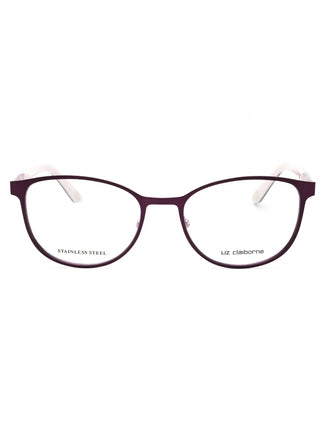 Liz Claiborne L 459 women's eyeglasses with a semi-rimless silver metal frame and clear lenses.