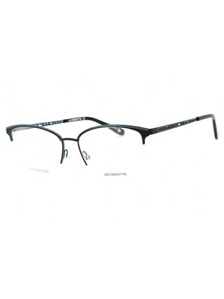 Liz Claiborne L 673 black and teal eyeglasses with clear lenses, 55mm size.