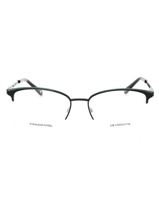 Liz Claiborne L 673 women's eyeglasses with a semi-rimless silver metal frame and rectangular lenses.