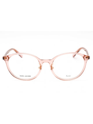 Marc Jacobs MARC 711/F eyeglasses featuring a sleek, lightweight black acetate frame with a classic rectangular shape.