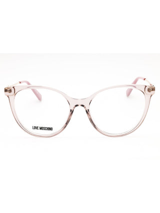Moschino Love MOL618/TN eyeglasses featuring a sleek black acetate frame with gold logo detailing on the temples.