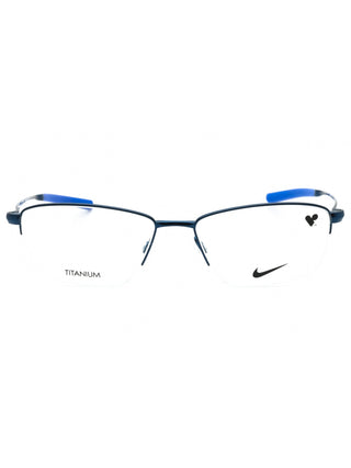 Nike 6045 eyeglasses with black frames and clear demo lenses, shown from a front angle.