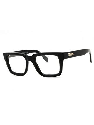 Palm Angels Style 19 rectangular eyeglasses in black acetate with a sleek, minimalist unisex frame design.