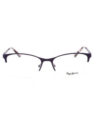 Pepe Jeans PJ1385 black full-rim square eyeglasses with silver temple accents.