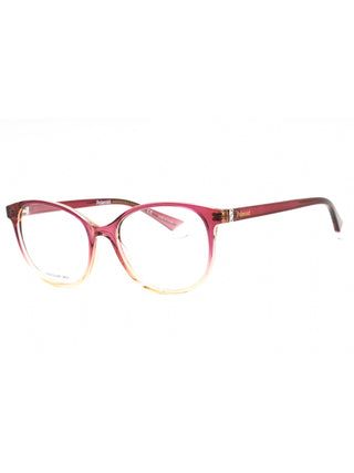 Polaroid D467 oval eyeglasses in a sleek, lightweight black frame with a classic minimalist design.