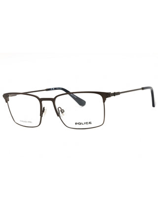Police VPLF78N men's rectangular eyeglasses featuring a sleek, durable metal frame in a classic professional style.