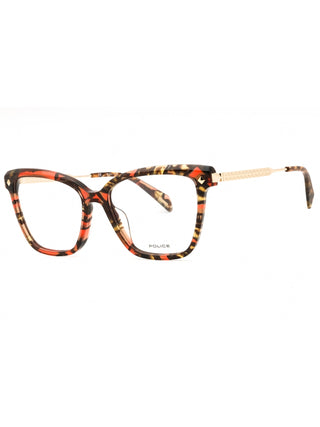 Police VPLG28 eyeglasses featuring a sleek, lightweight black metal frame with a modern rectangular design.