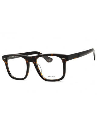Police VPLL72E men's rectangular eyeglasses featuring a sleek black plastic frame and classic design.