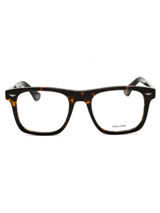 Police VPLL72E rectangular men's eyeglasses featuring a durable black plastic frame and sleek, modern design.