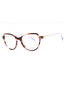 0P82 - PURPLE STREAKED BROWN/clear demo lens