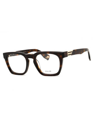 Police VPLN64 rectangular men's eyeglasses featuring a sleek black acetate frame with a classic, professional design.