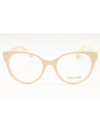 Roberto Cavalli VRC027M eyeglasses featuring a sleek, premium metal frame with signature branding on the temples.