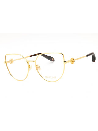 Roberto Cavalli VRC048 eyeglasses featuring a sleek, premium metal frame with signature gold-tone temple detailing.