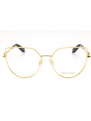Roberto Cavalli VRC048 eyeglasses featuring a sleek, premium metal frame with signature gold-tone temple detailing.