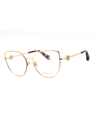 Roberto Cavalli VRC048 eyeglasses featuring a sleek, premium metal frame with signature gold-tone temple detailing.