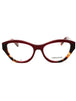 654 - OPALINE BURGUNDY/RED TORTOISE/Clear demo lens