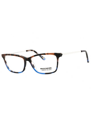 Skechers SE50033 eyeglasses featuring a sleek, lightweight rectangular frame in a polished black finish.