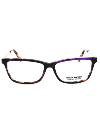 Skechers SE50033 eyeglasses featuring a sleek, lightweight rectangular frame in a polished black finish.