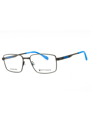 Spyder SP4025 men's black rectangular eyeglasses with red temple accents.
