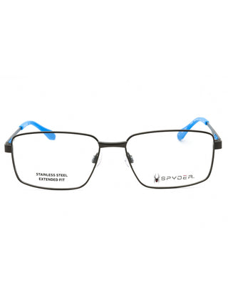 Spyder SP4025 men's black rectangular eyeglasses with red temple accents.