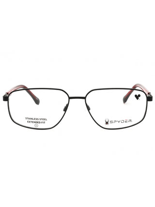 Spyder SP4033 eyeglasses featuring a sleek, lightweight black rectangular frame with signature logo detailing.