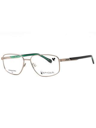 Spyder SP4033 eyeglasses featuring a sleek, lightweight black rectangular frame with signature logo detailing.