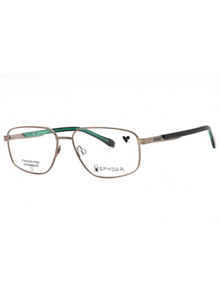 Spyder SP4033 eyeglasses featuring a sleek, lightweight black rectangular frame with signature logo detailing.