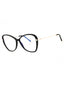 001 - shiny black/clear/blue-light block lens
