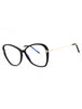 001 - shiny black/clear/blue-light block lens