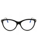 001 - shiny black/Clear/blue-light block lens