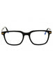 001 - shiny black / clear/blue-light block lens