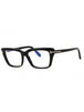 001 - shiny black/clear/blue-light block lens