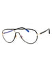 001 - shiny black/clear/blue-light block lens