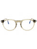 096 - shiny dark green/clear/blue-light block lens