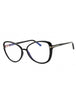 001 - shiny black/clear/blue-light block lens