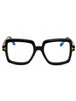 001 - shiny black / clear/blue-light block lens