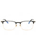 001 - shiny black/clear/blue-light block lens
