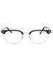 090 - shiny blue/clear/blue-light block lens