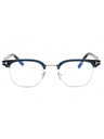 090 - shiny blue/clear/blue-light block lens